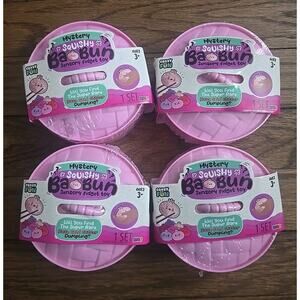 4 set Squishy Bao Bun Dumpling Mystery Blind Box Valentines PinkRoseGoldGlitter